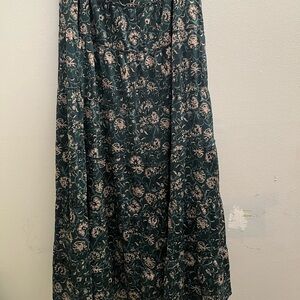 Style & Co Boho Skirt Long Tiered Mixed Print Lining Bohemian Green Size Large